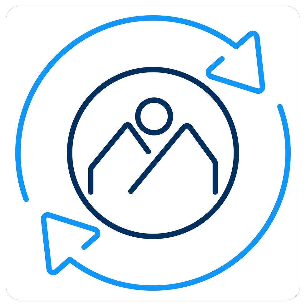 Rebranding icon concept in blue bold line color vector