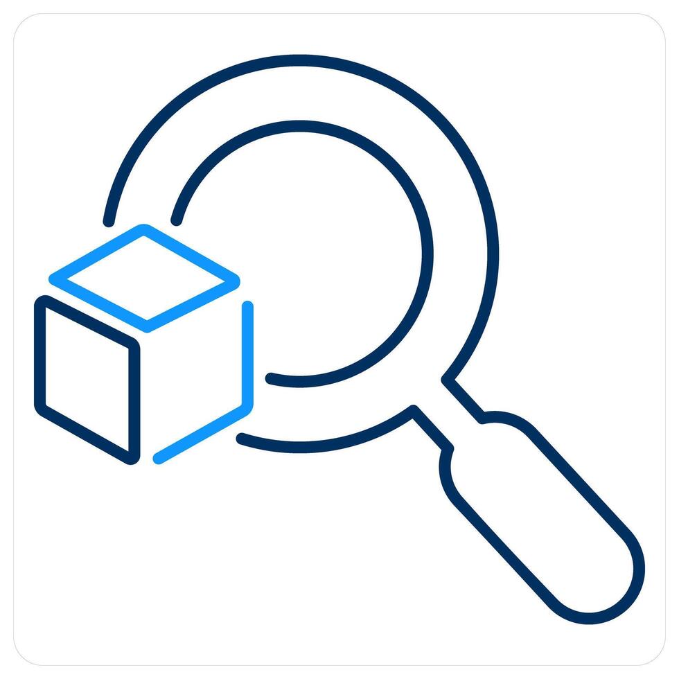 Positioning icon concept in blue bold line color vector