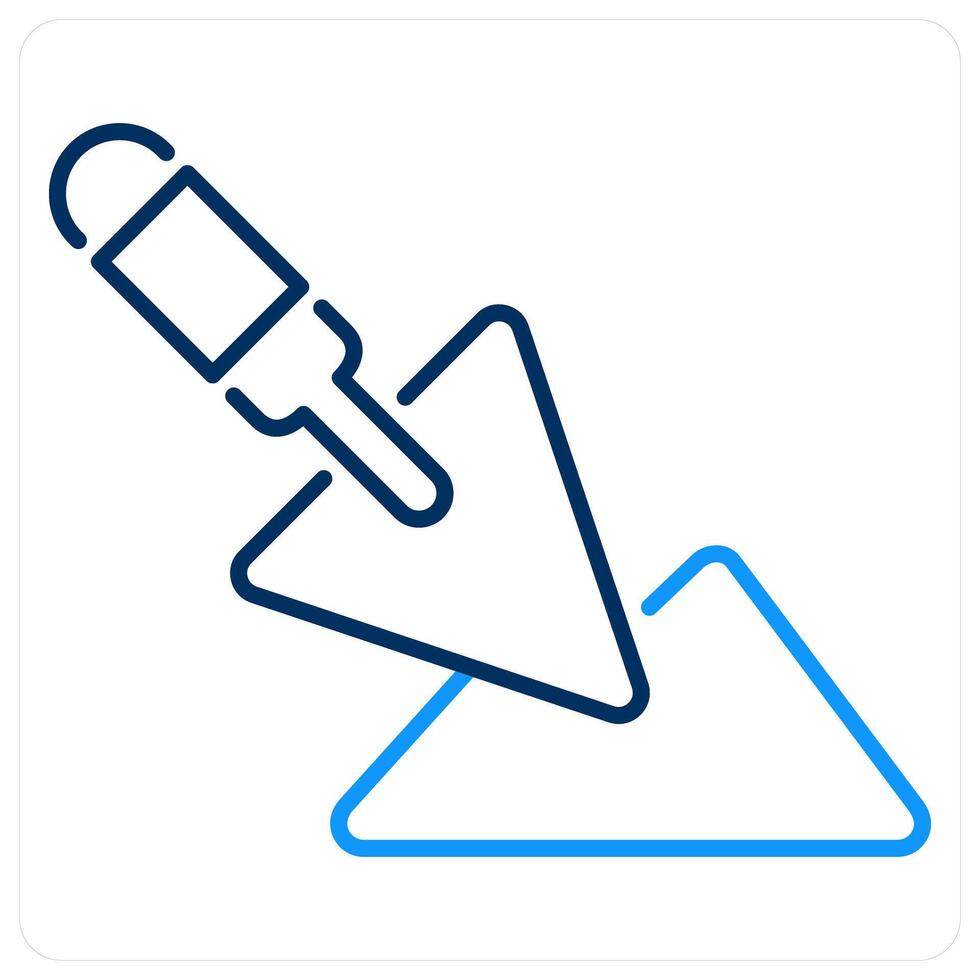 Trowel icon concept in blue bold line color vector