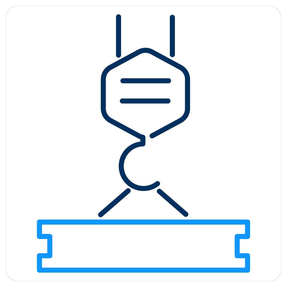 Hoist icon concept in blue bold line color vector