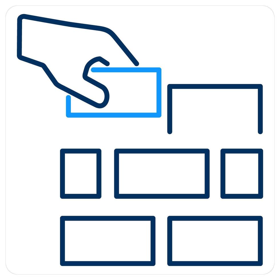 Build icon concept in blue bold line color vector