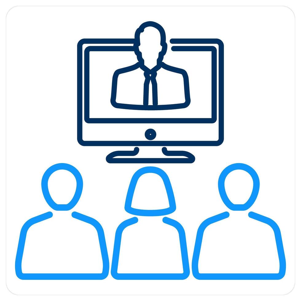 Seminar icon concept in blue bold line color vector