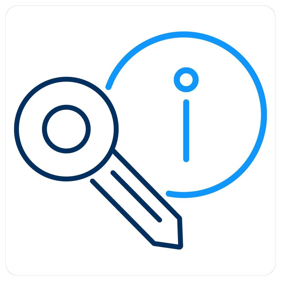 Key Information icon concept in blue bold line color vector