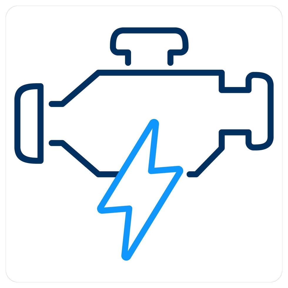Engine icon concept in blue bold line color vector