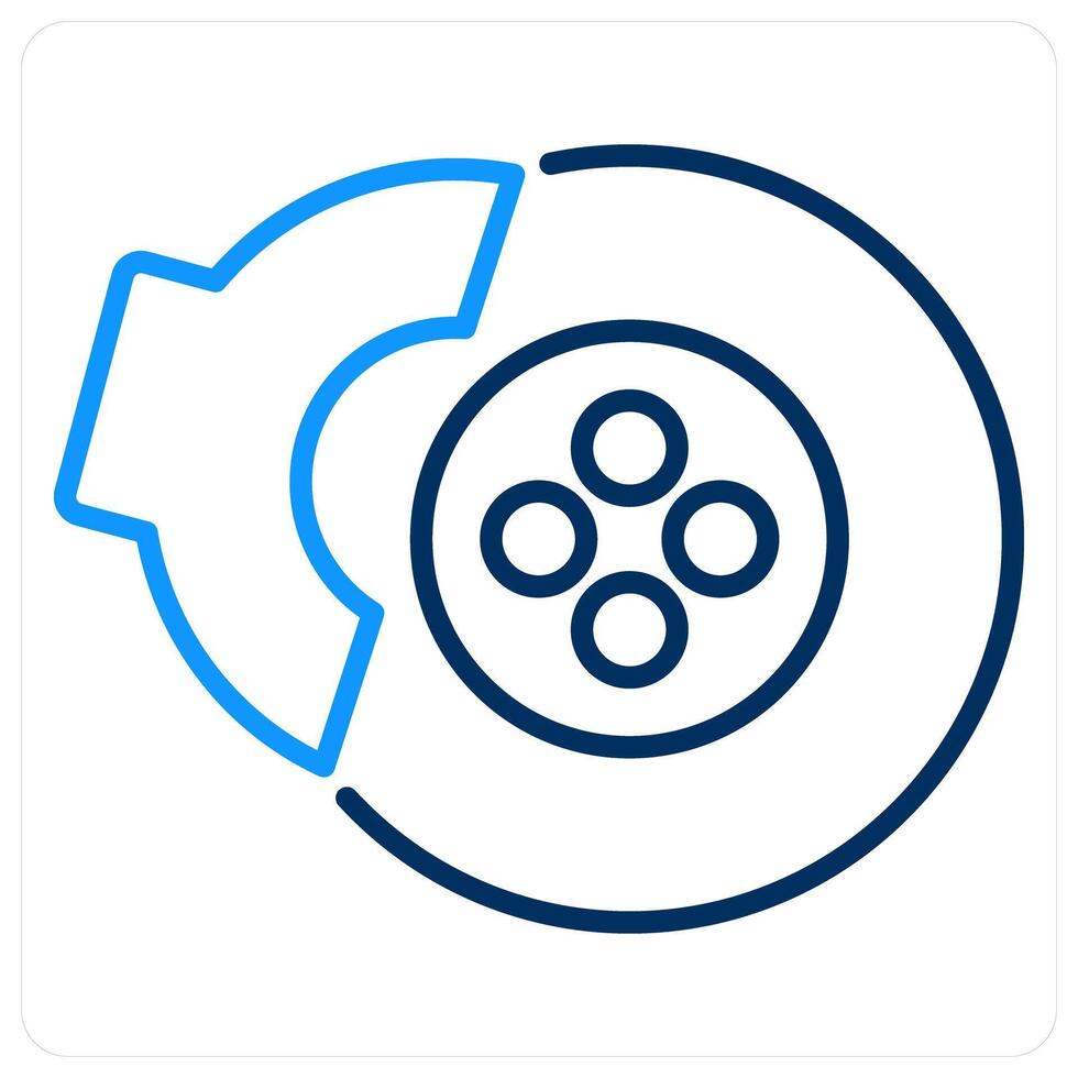 Brake icon concept in blue bold line color vector