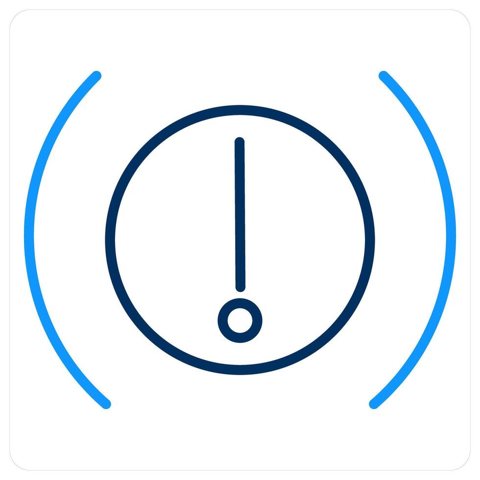 Brake Warning icon concept in blue bold line color vector