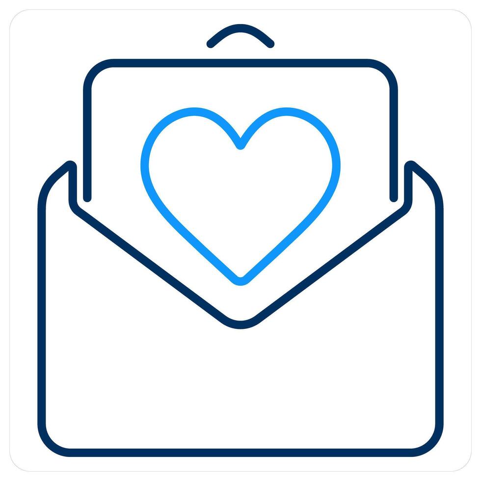 Invitation icon concept in blue bold line color vector