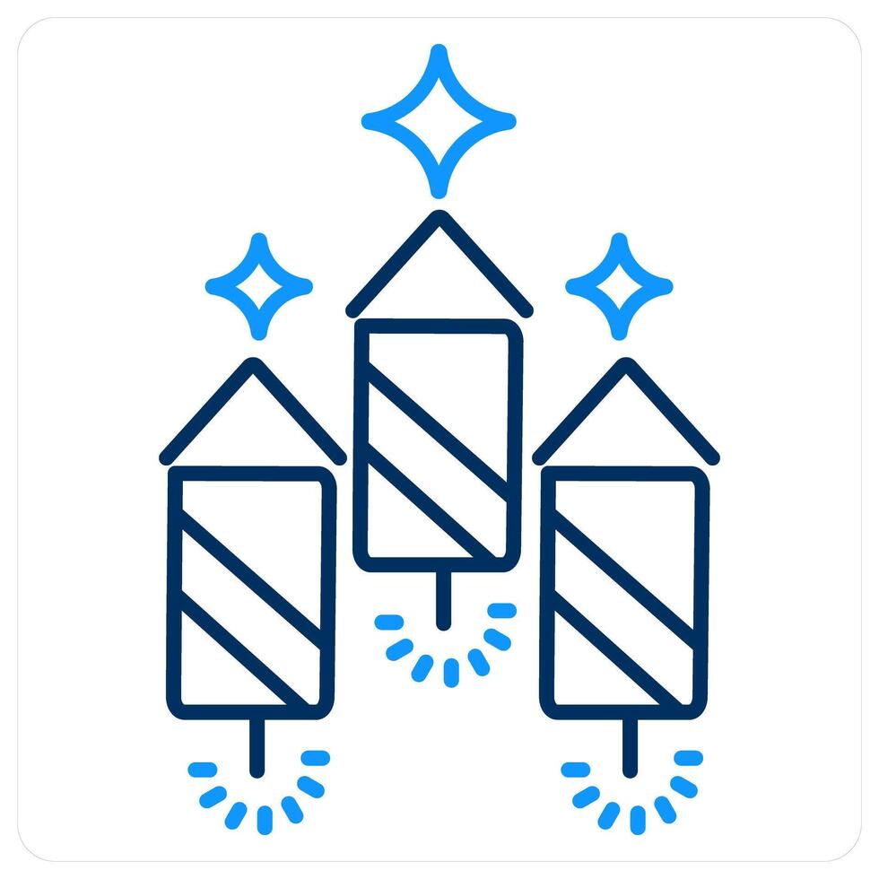 Cracker icon concept in blue bold line color vector