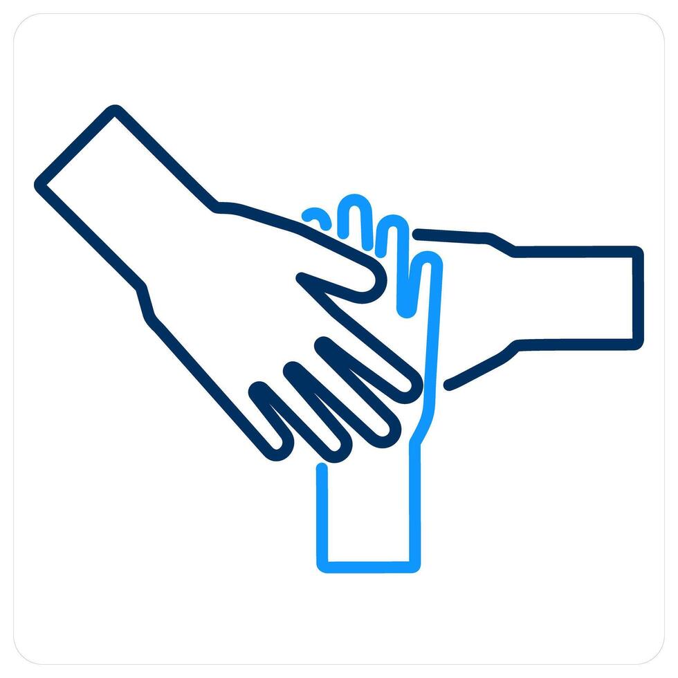 Teamwork icon concept in blue bold line color vector
