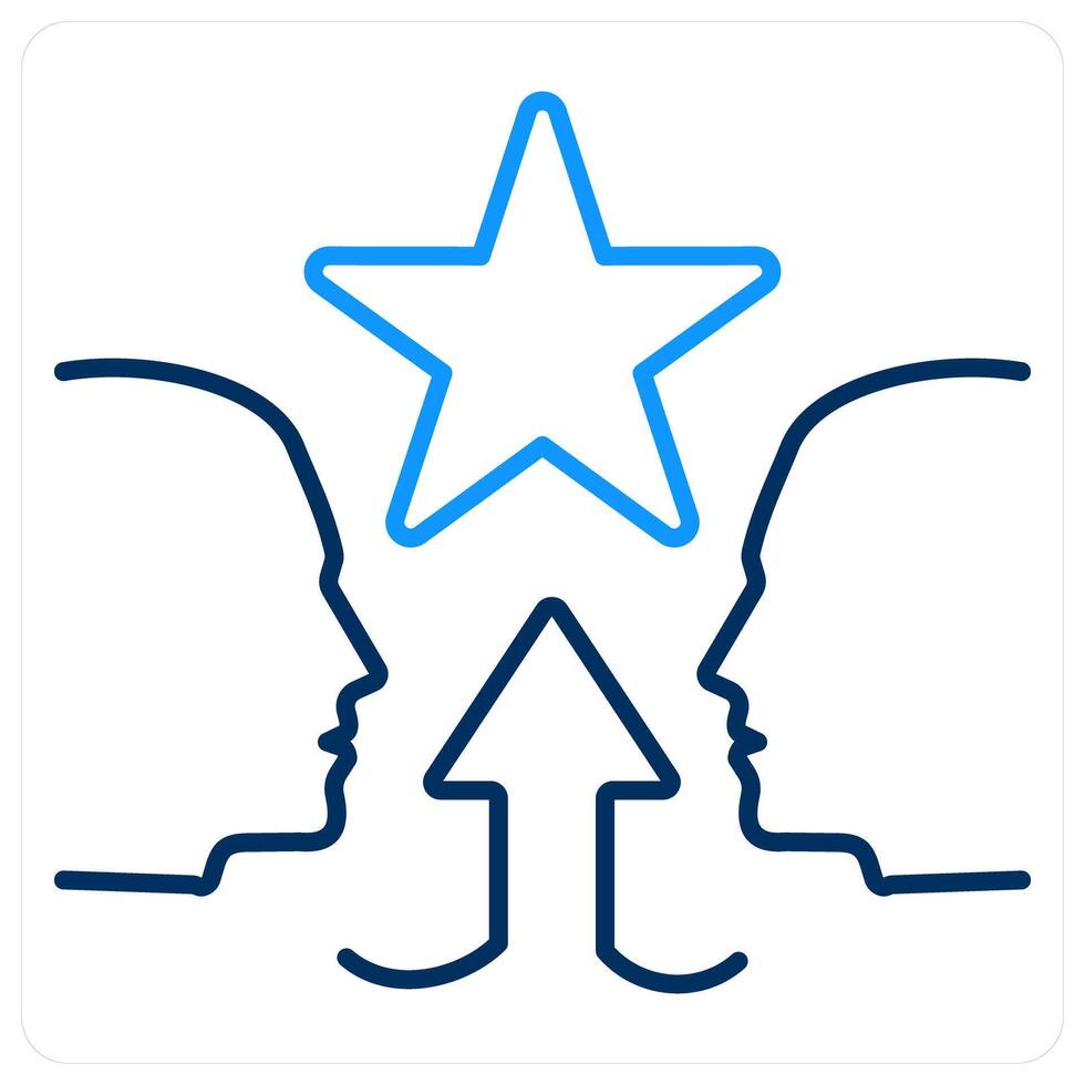 Contenders icon concept in blue bold line color vector