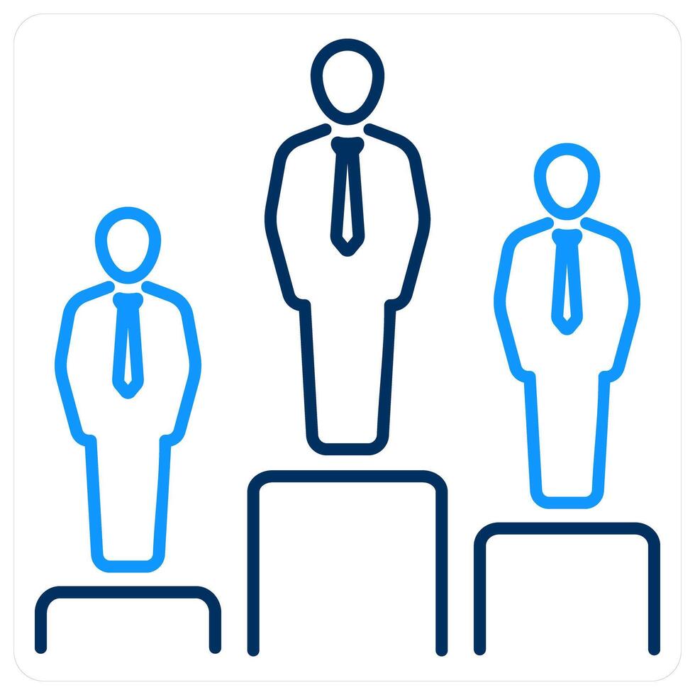 Competition icon concept in blue bold line color vector