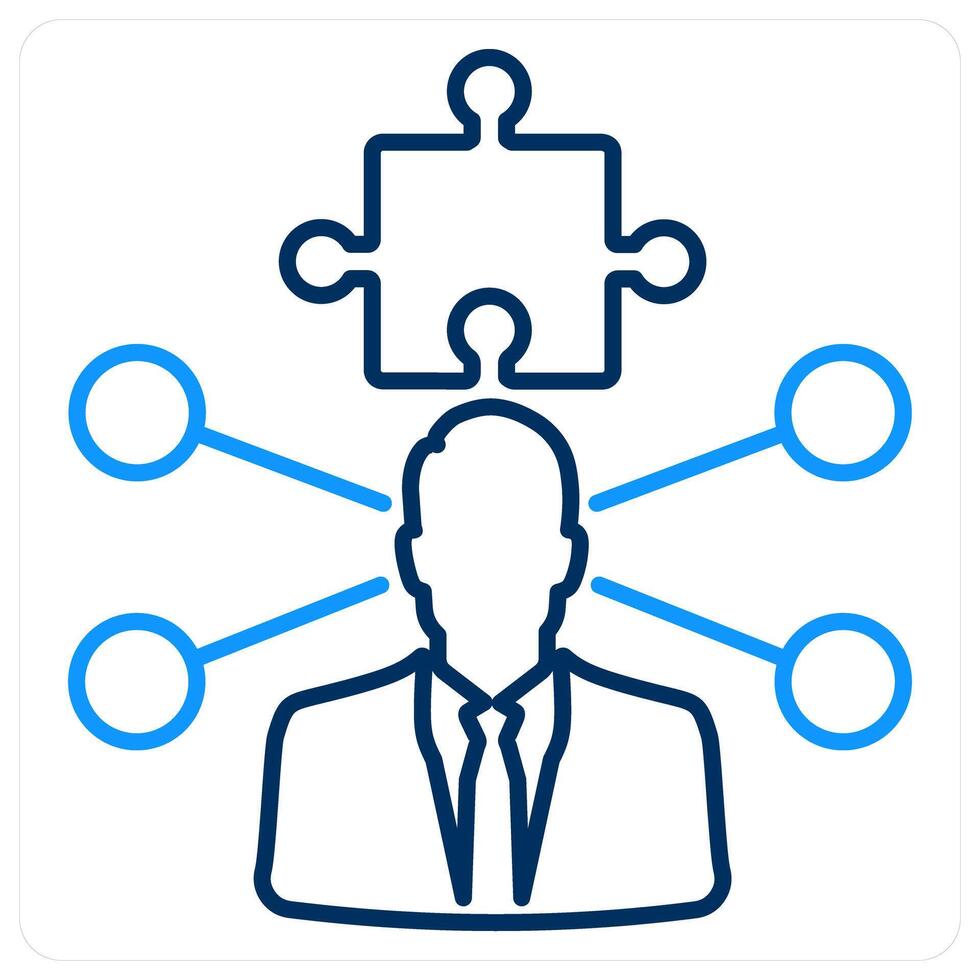 Resolve Issues icon concept in blue bold line color vector