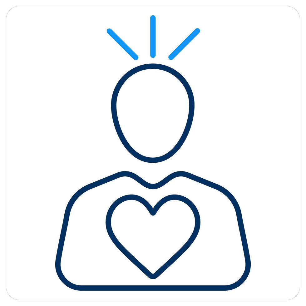 Donor icon concept in blue bold line color vector