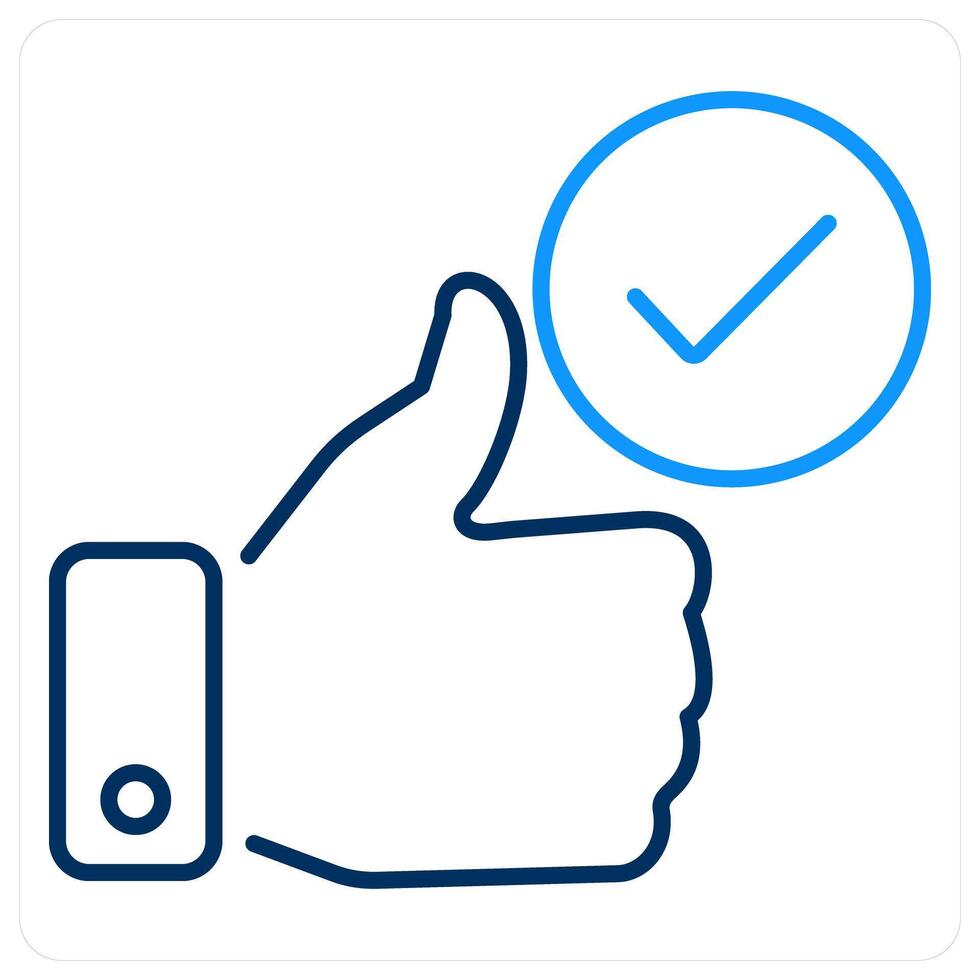 Endorsement icon concept in blue bold line color vector