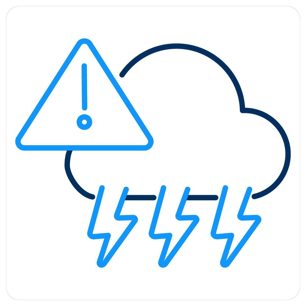 Extreme Weather icon concept in blue bold line color vector