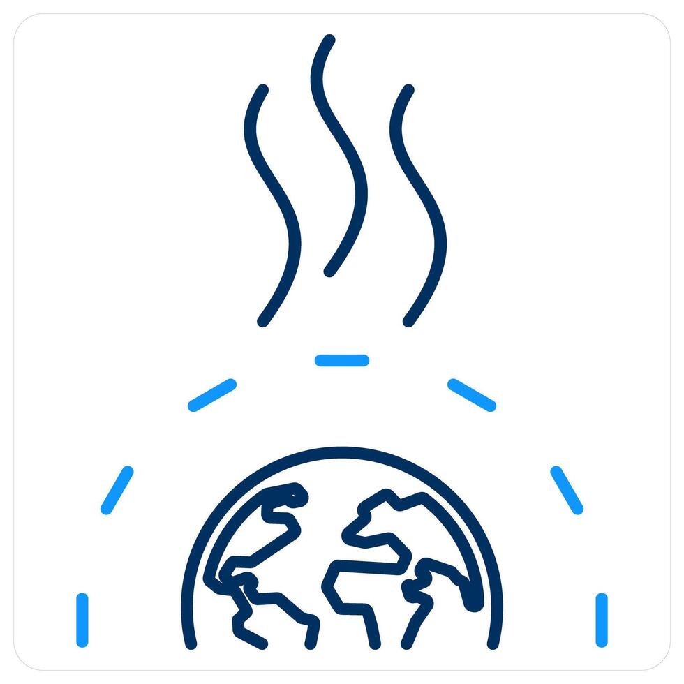 Greenhouse Effect icon concept in blue bold line color vector