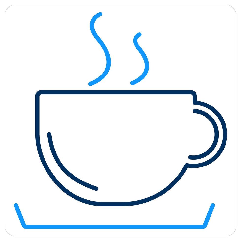 Coffee icon concept in blue bold line color vector