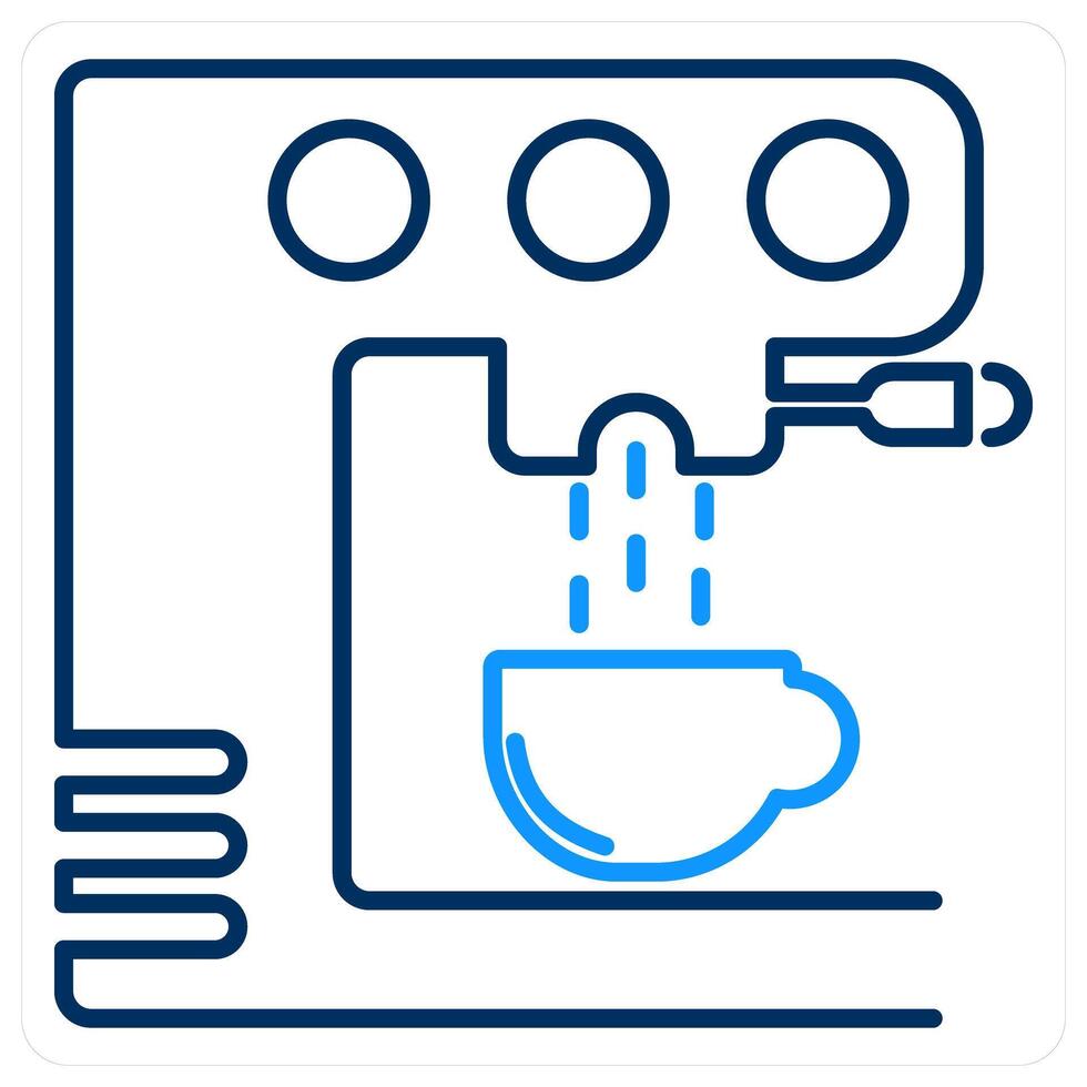 Coffee Machine icon in blue bold line color vector