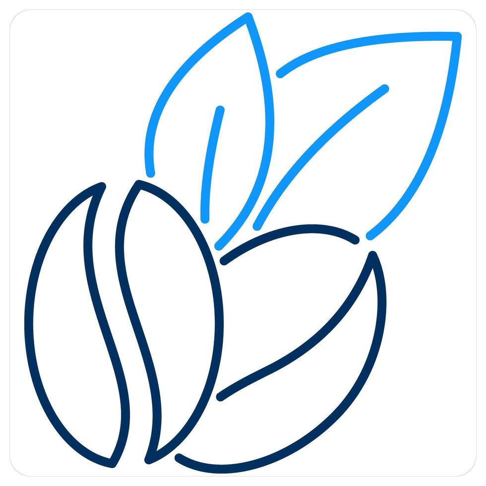 Coffee Beans icon concept in blue bold line color vector