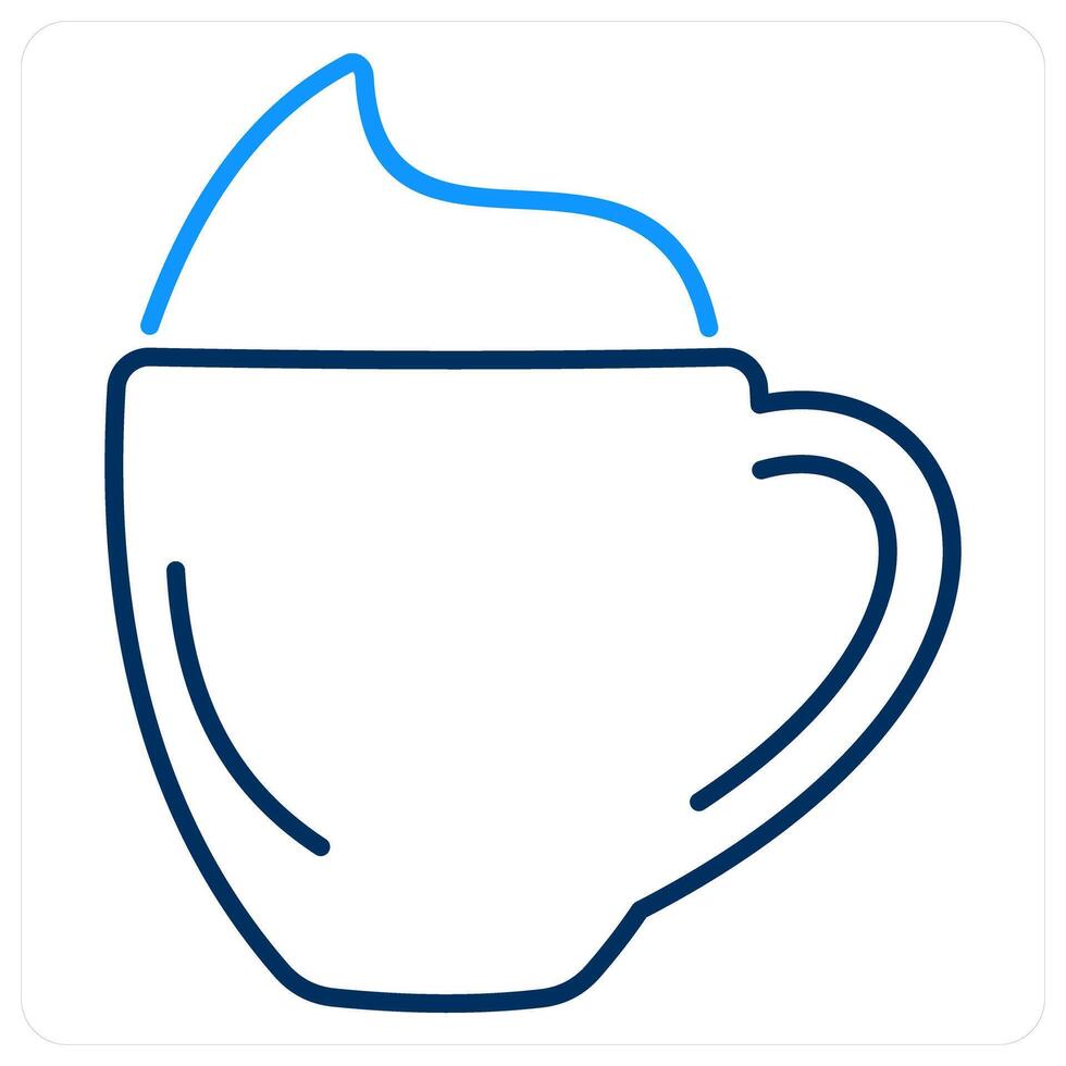 Latte Coffee icon concept in blue bold line color vector