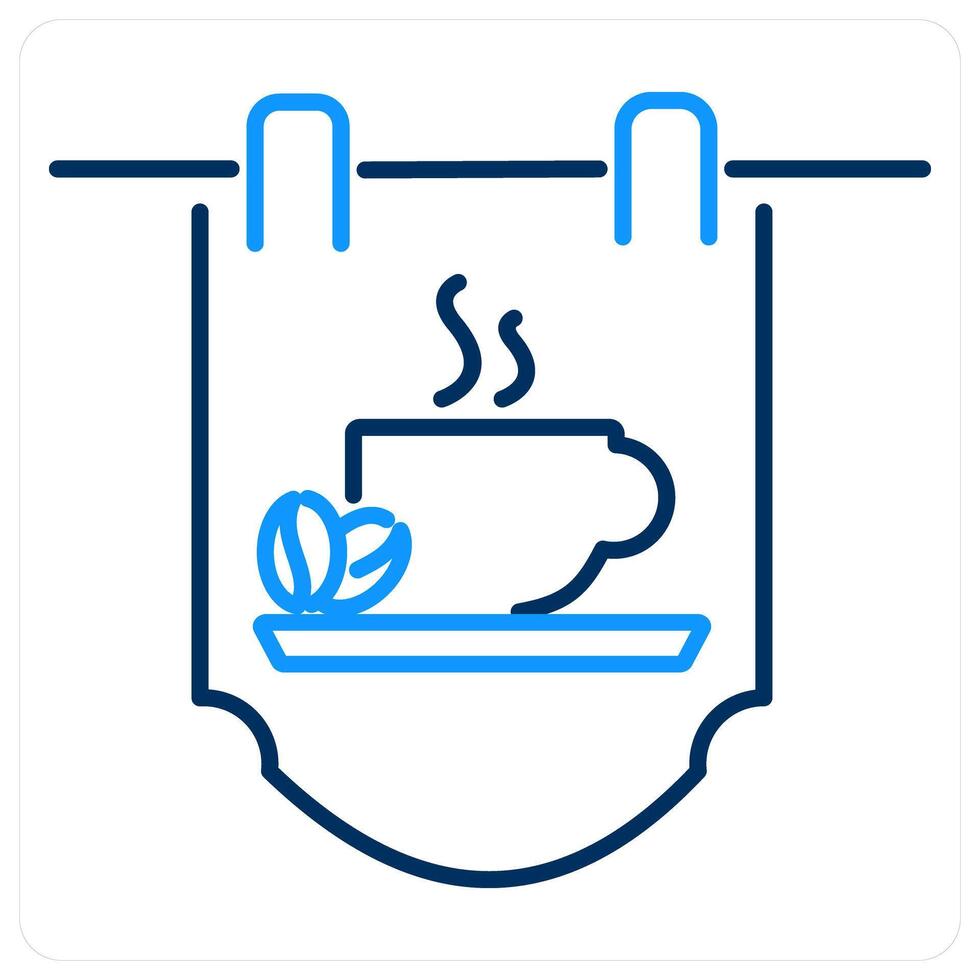 Coffee Sign icon concept in blue bold line color vector