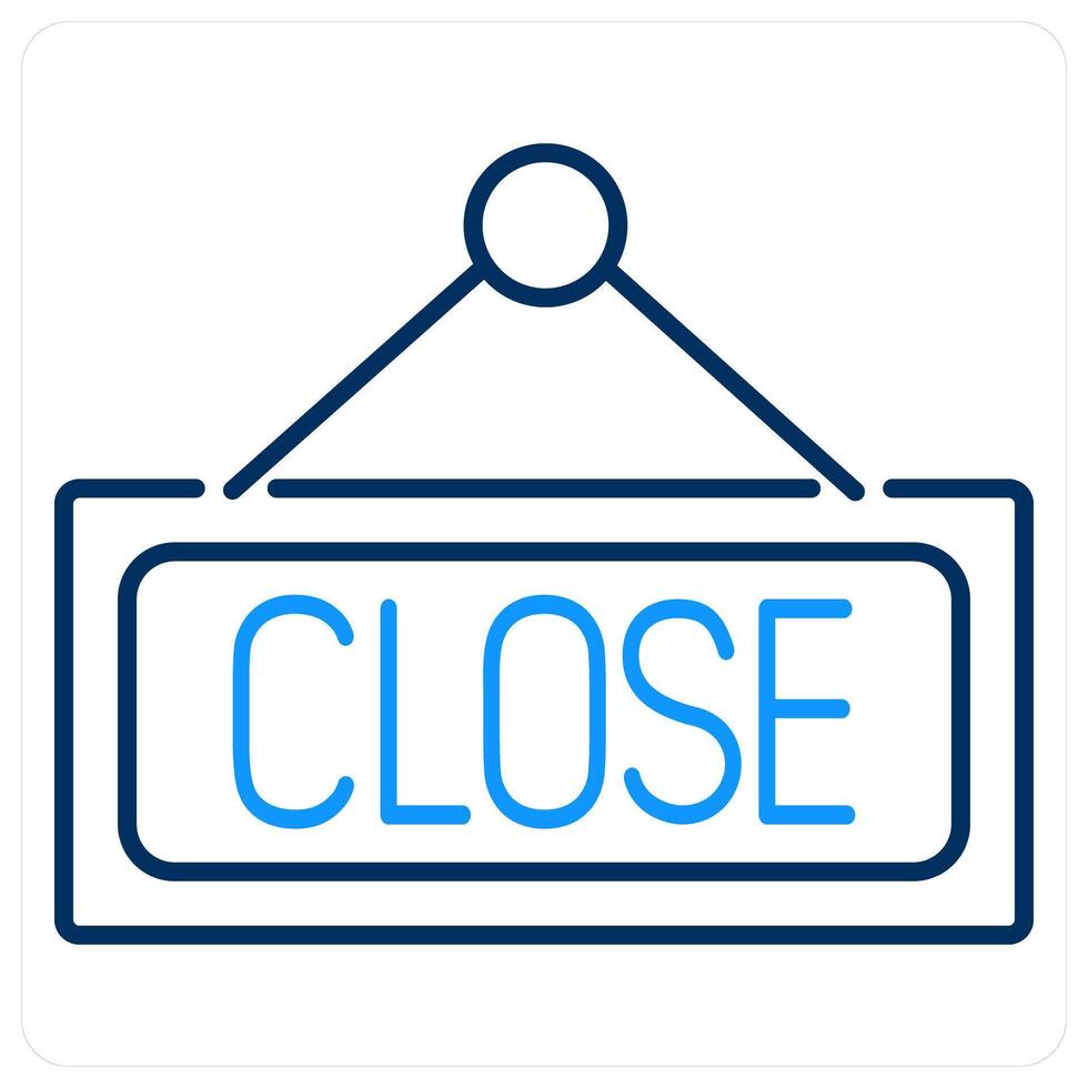Close icon concept in blue bold line color vector