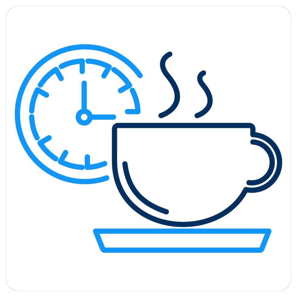 Coffee Break icon concept in blue bold line color vector