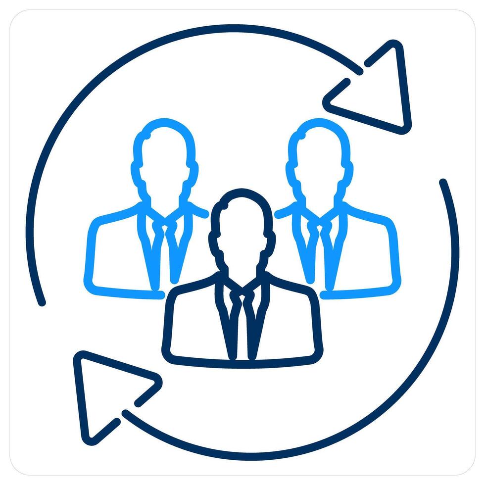 Inclusion icon concept in blue bold line color vector
