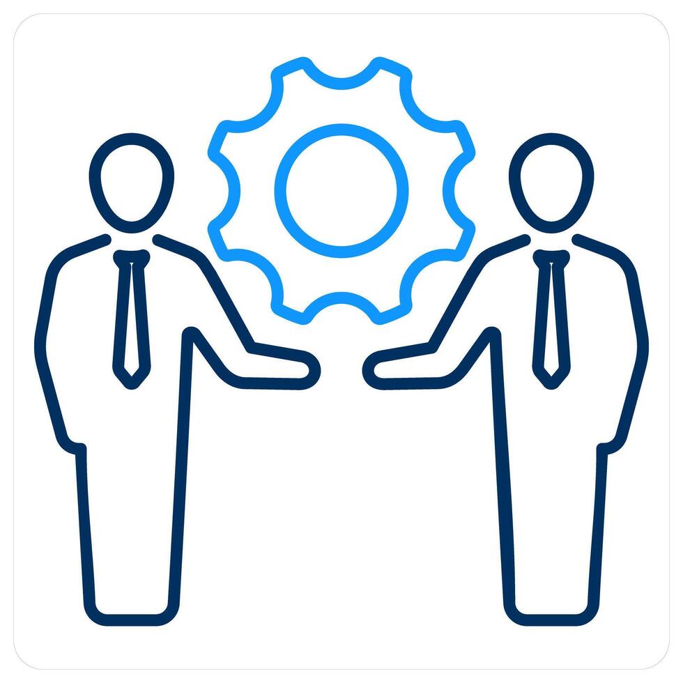 Community Development icon concept in blue bold line color vector