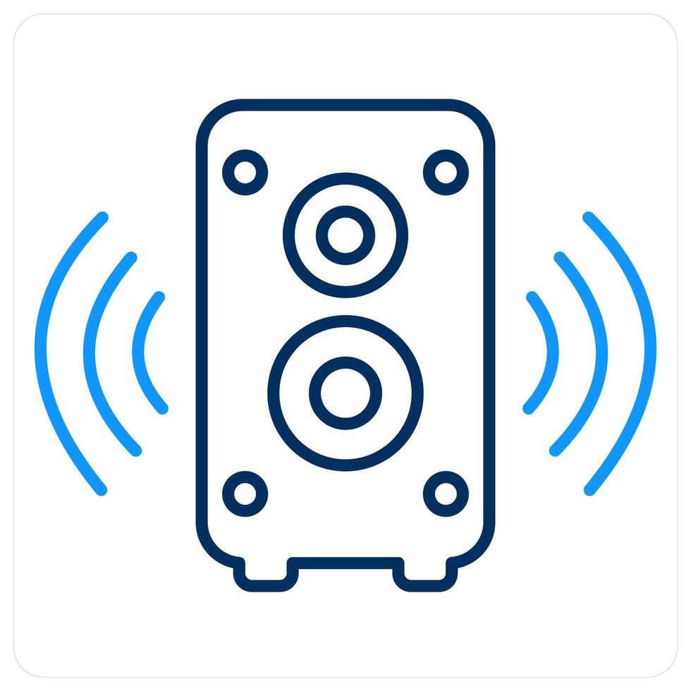 Speaker icon concept in blue bold line color vector