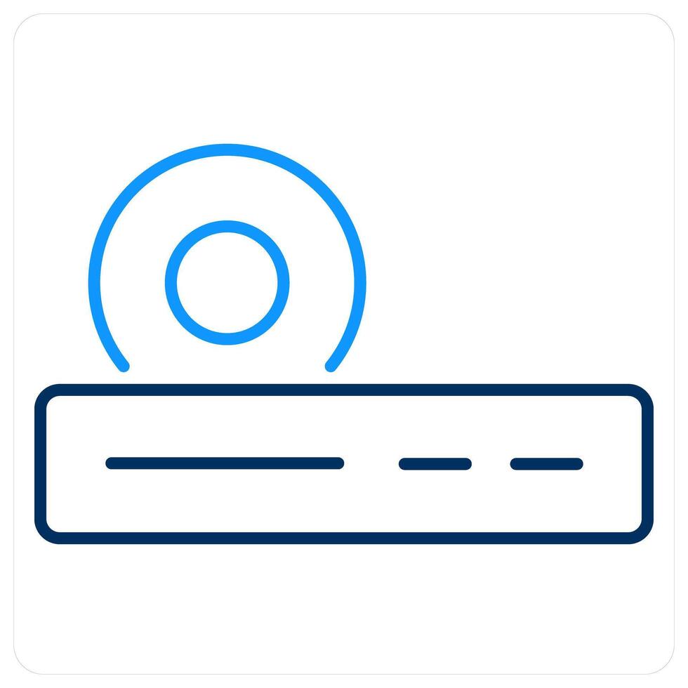 CD Player icon concept in blue bold line color vector