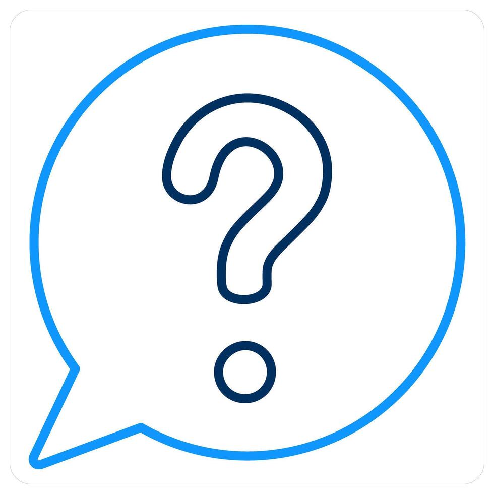 Query concept in blue bold line color vector