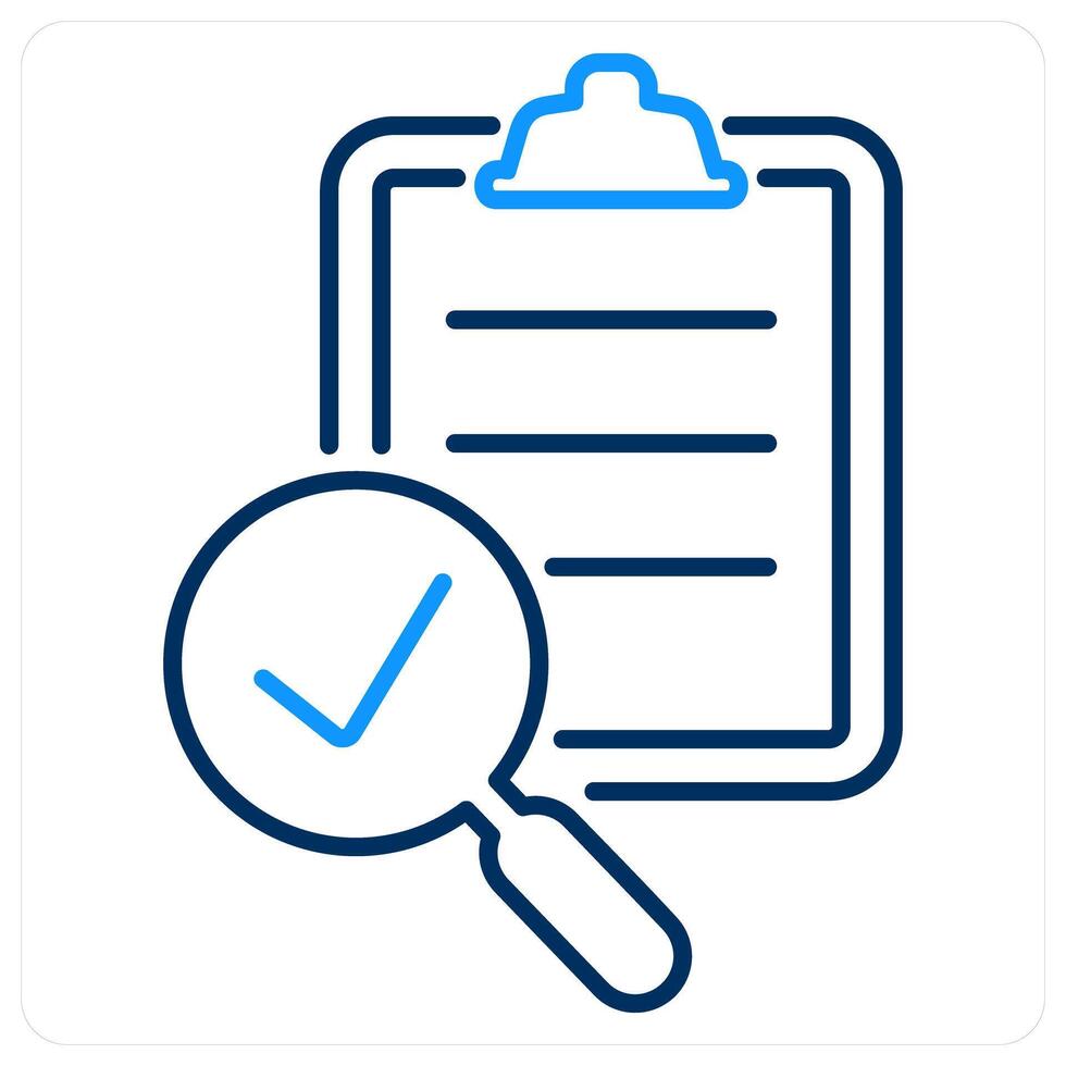 Evaluation icon concept in blue bold line color vector