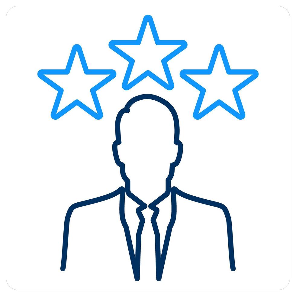 Experience icon concept in blue bold line color vector