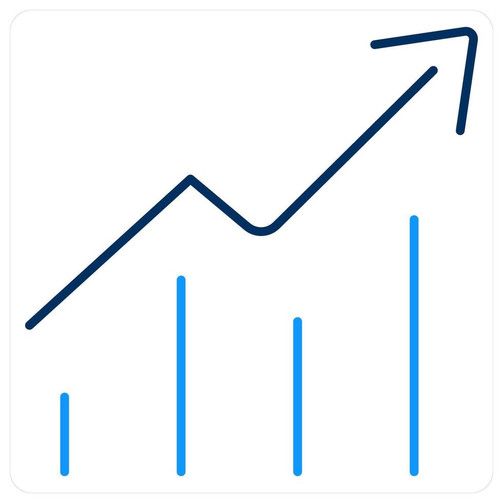 Growth icon concept in blue bold line color vector