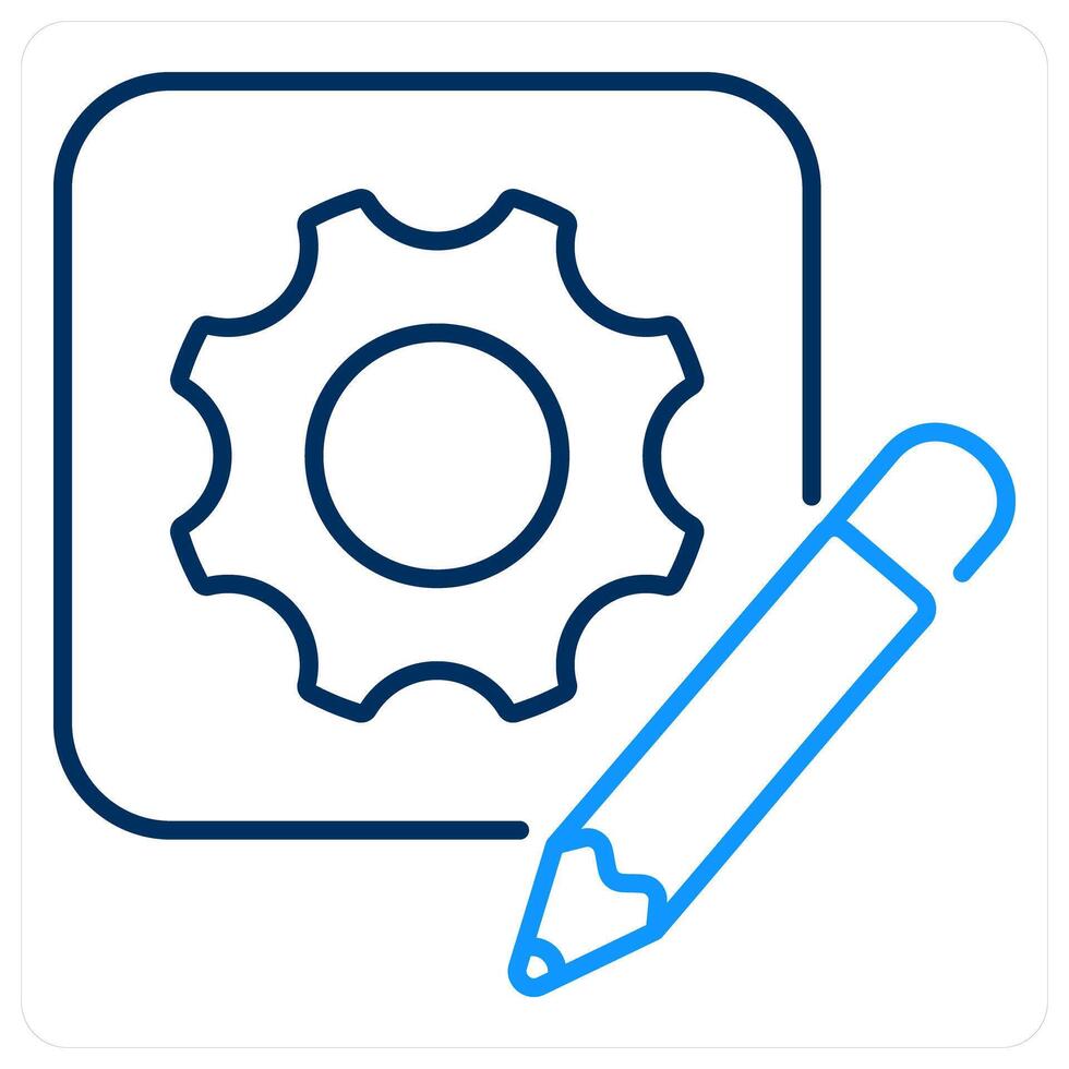 Prototype icon concept in blue bold line color vector