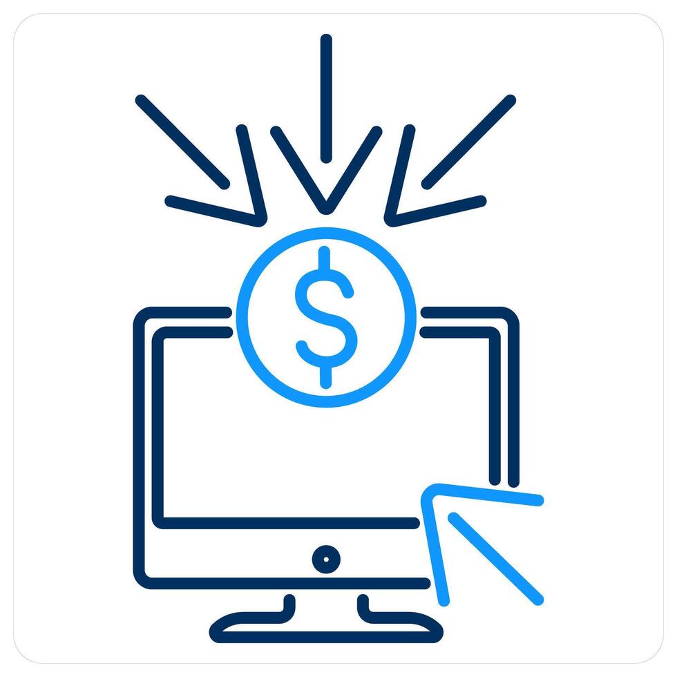 Crowdfunding Platform icon concept in blue bold line color vector