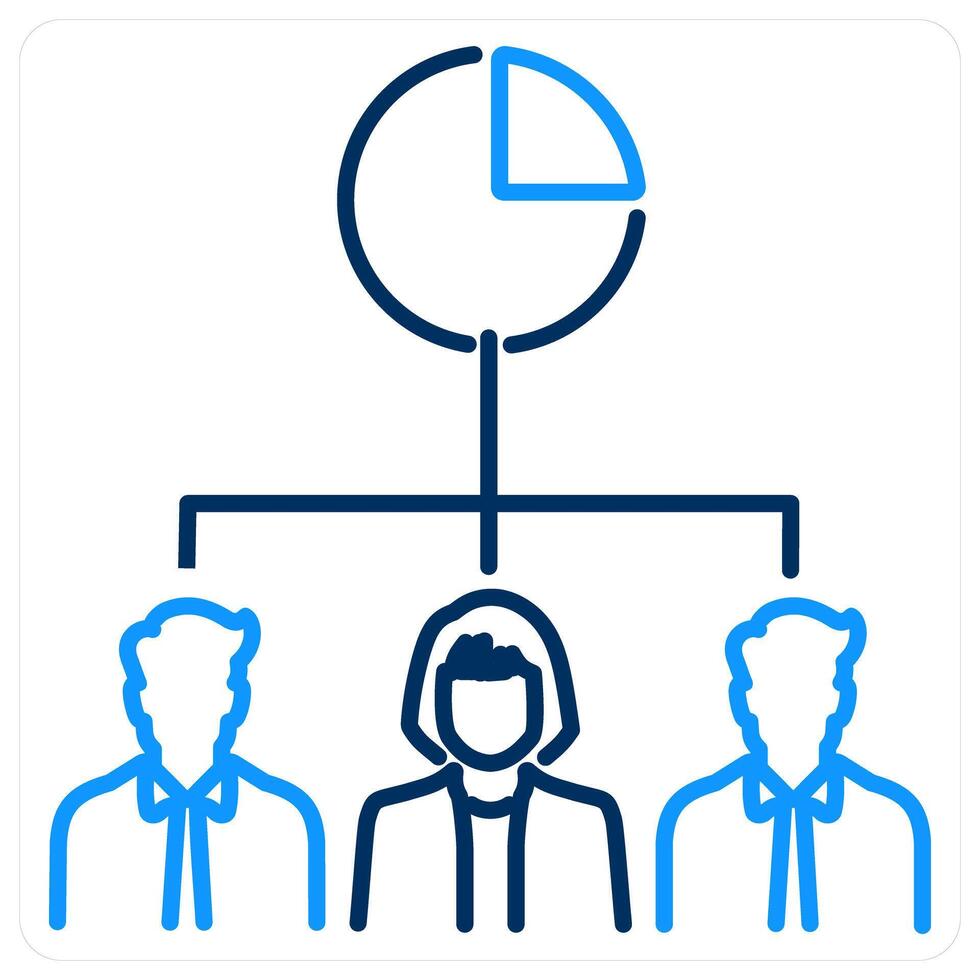 Shareholders icon concept in blue bold line color vector