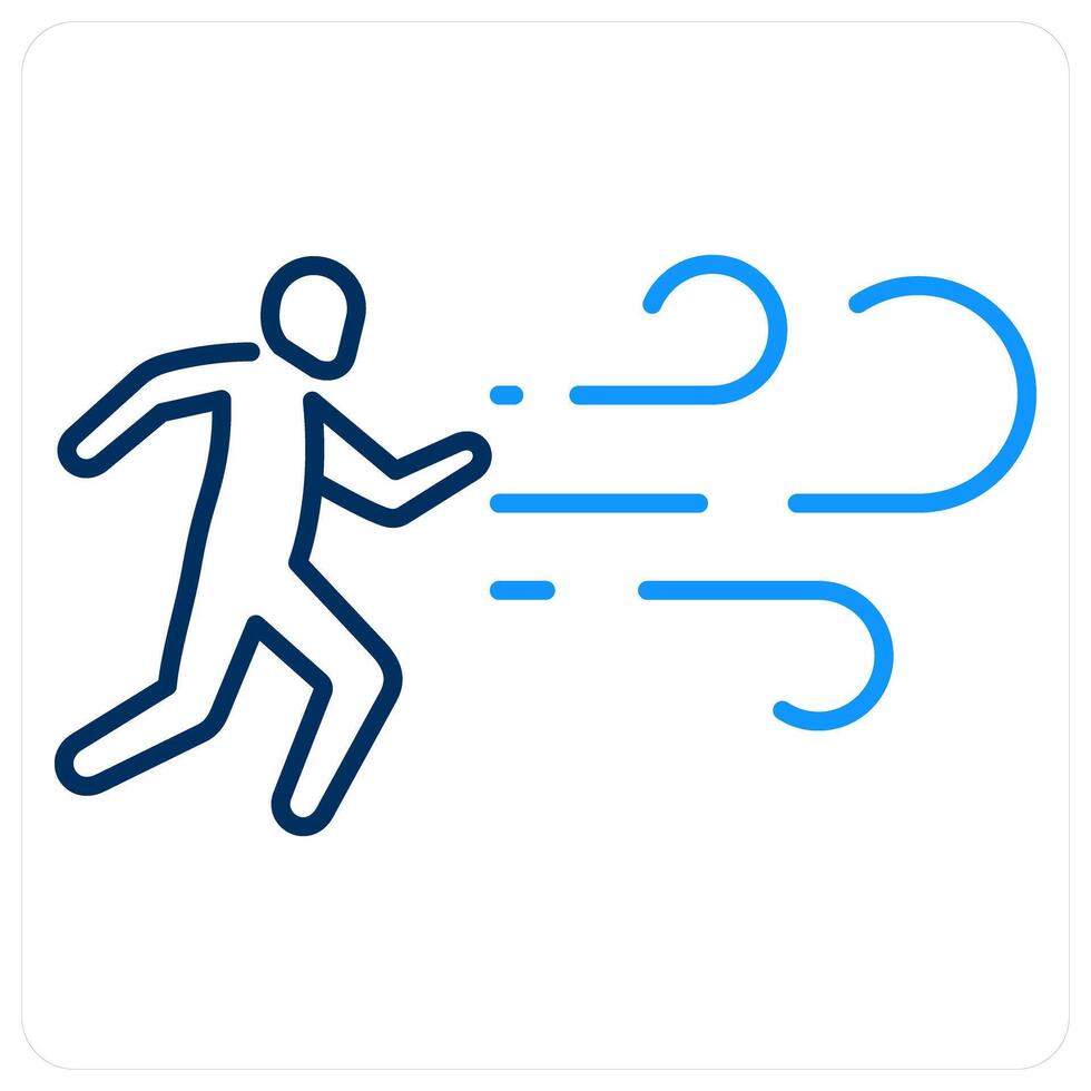 Wind icon concept in blue bold line color vector