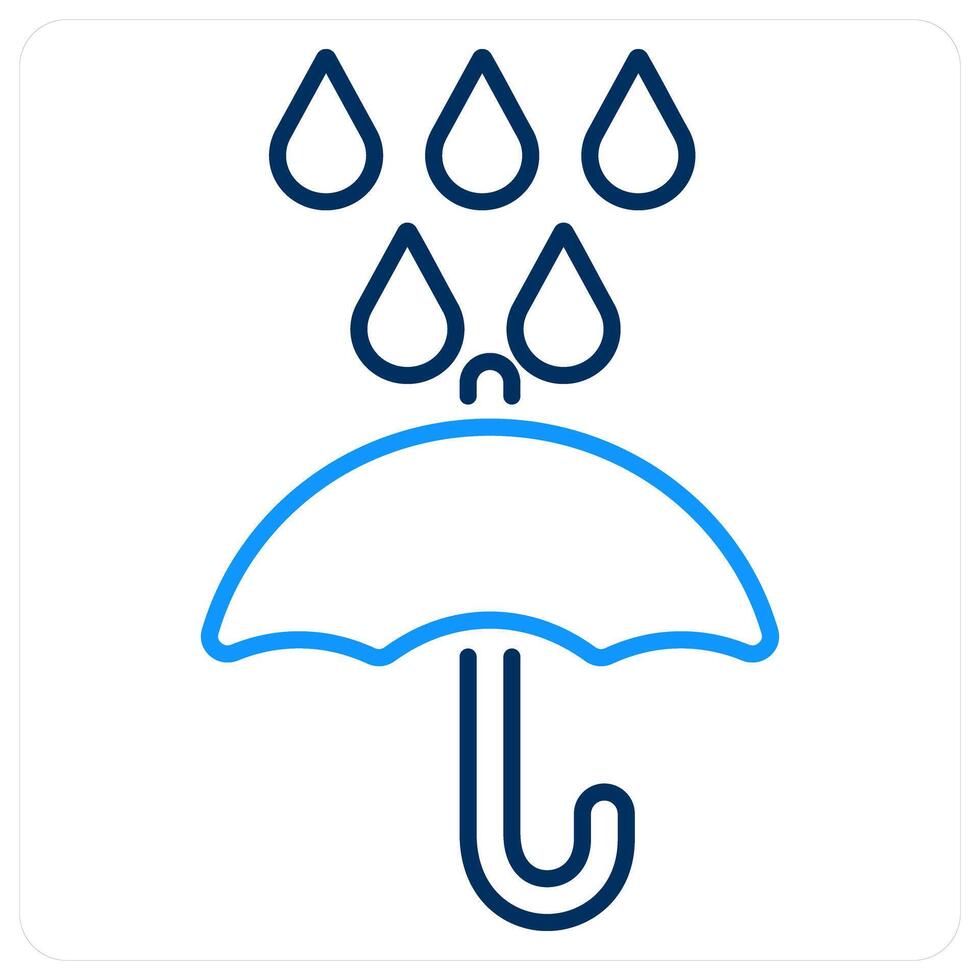 Rainy Day concept in blue bold line color vector