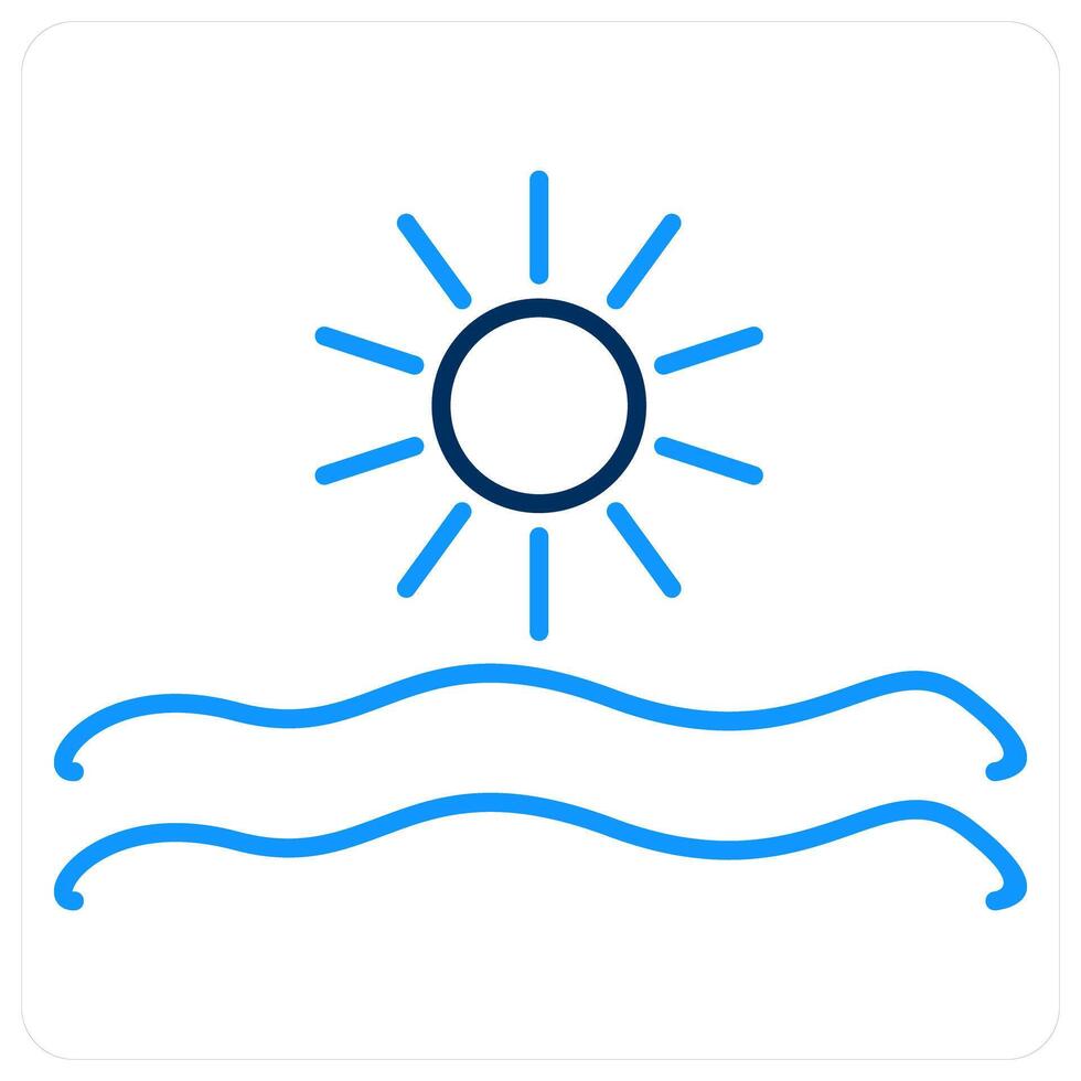 Morning View icon concept in blue bold line color vector