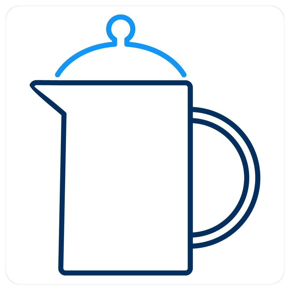 Jug icon concept in blue bold line color vector