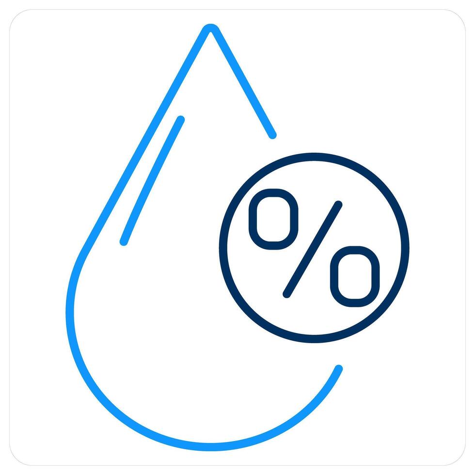 Humidity icon concept in blue bold line color vector