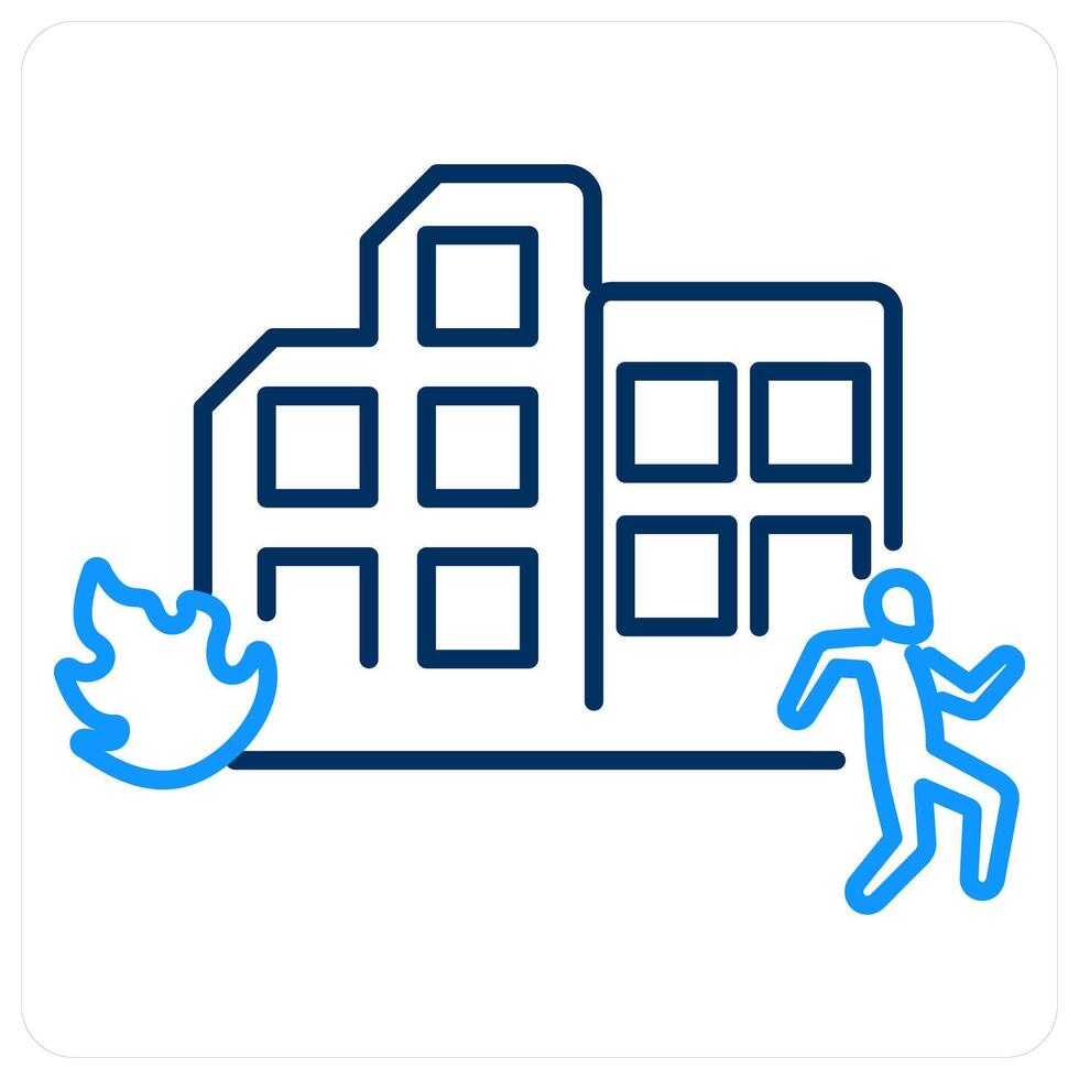 Attack icon concept in blue bold line color vector