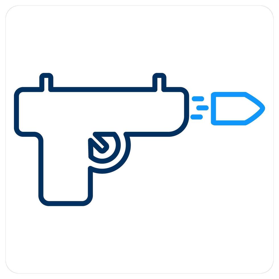 Weapon icon concept in blue bold line color vector