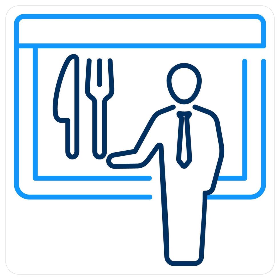 Menu icon concept in blue bold line color vector