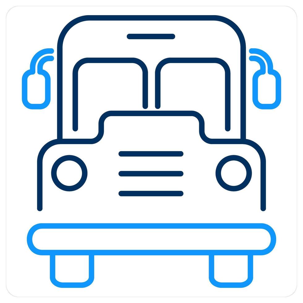 Bus icon concept in blue bold line color vector