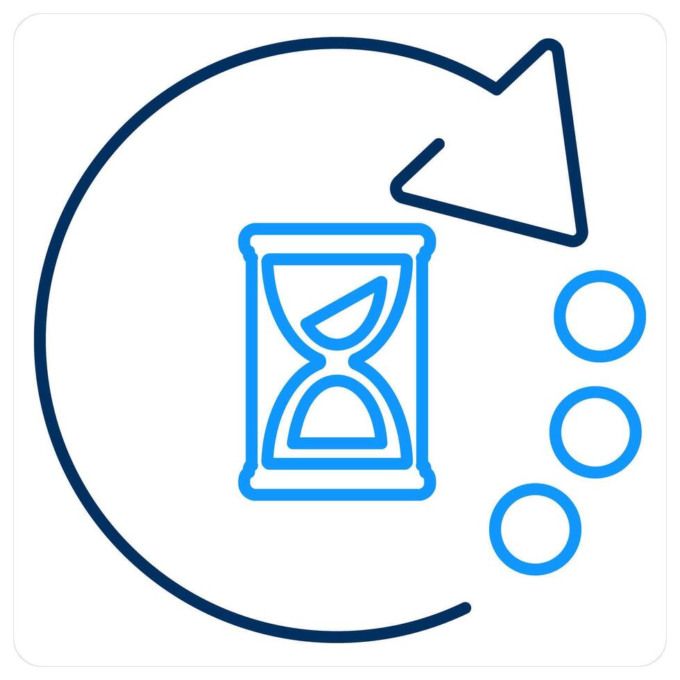 Waiting icon concept in blue bold line color vector