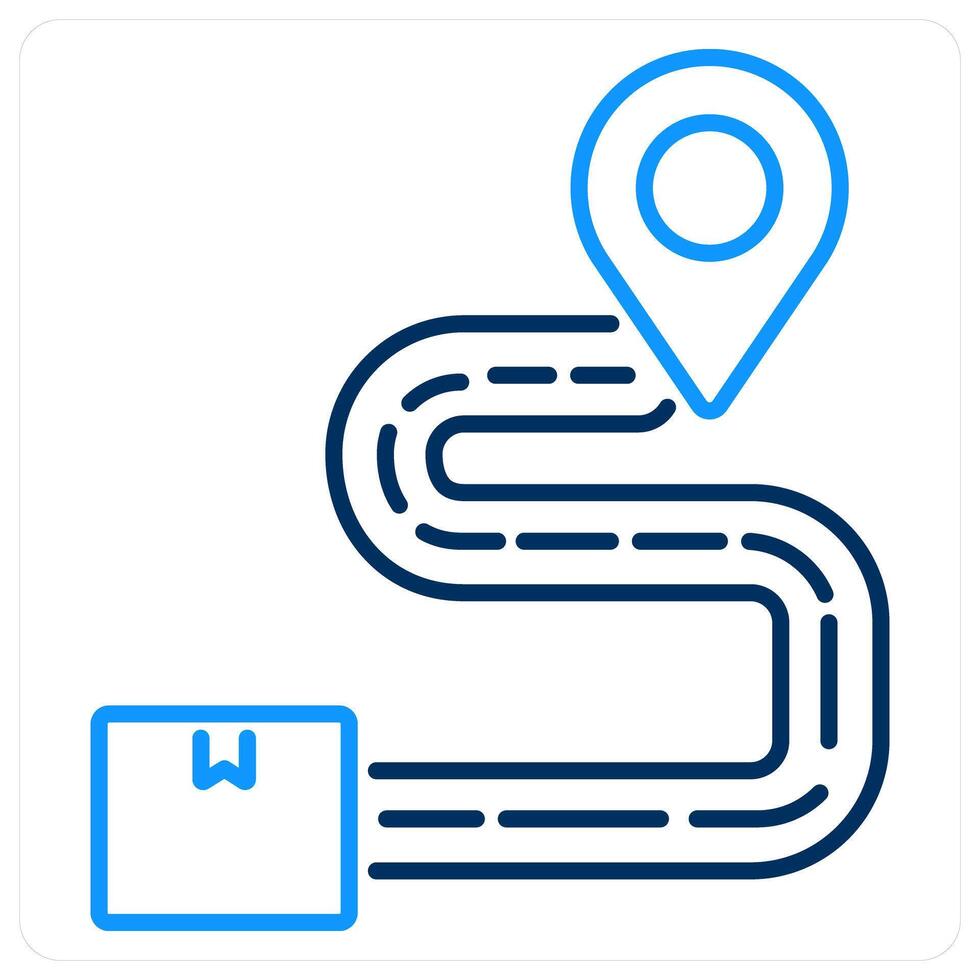 Delivery Location icon concept in blue bold line color vector