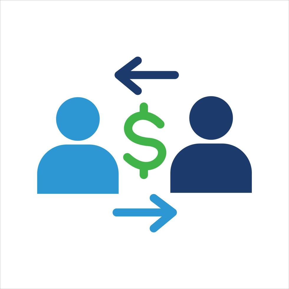 Strategic investor icon, blue outline. vector
